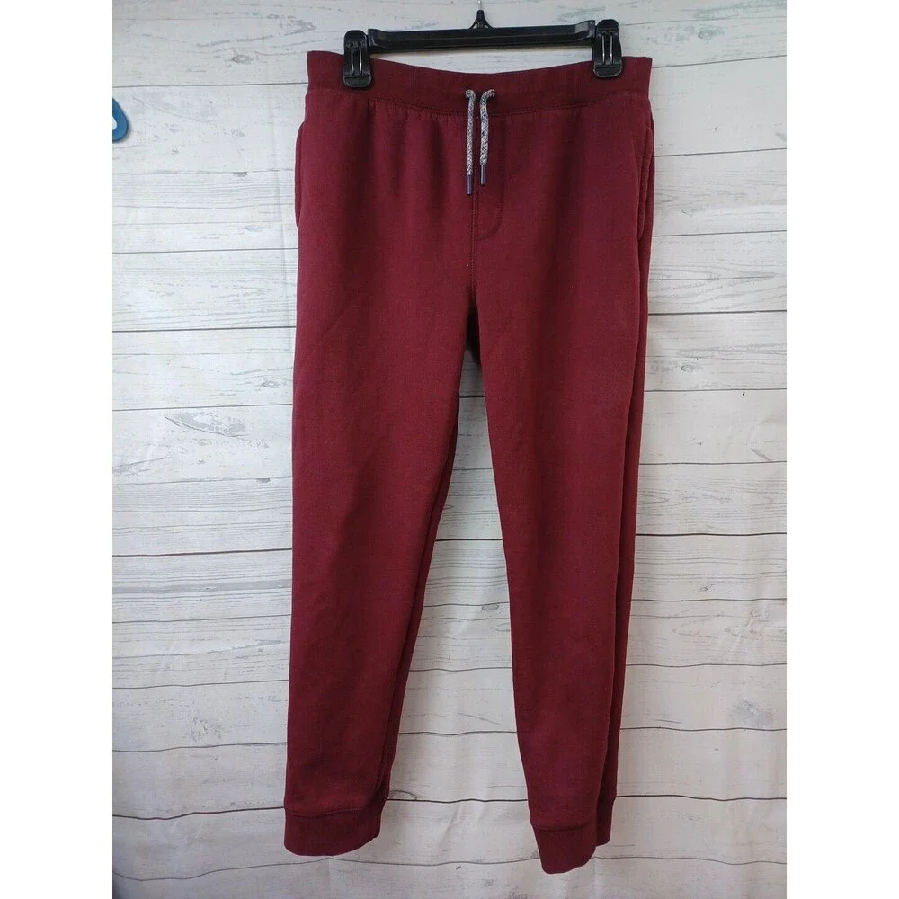 Lands End Sweatpants Boy L Thermal Jogger Drawstring Fleece Active Pants